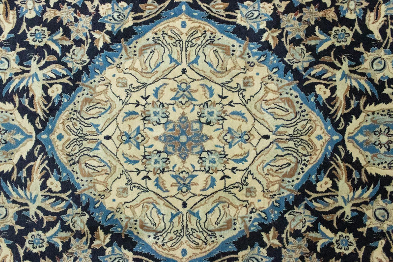 Alfombra persa - Nain - 208 x 125 cm - azul oscuro