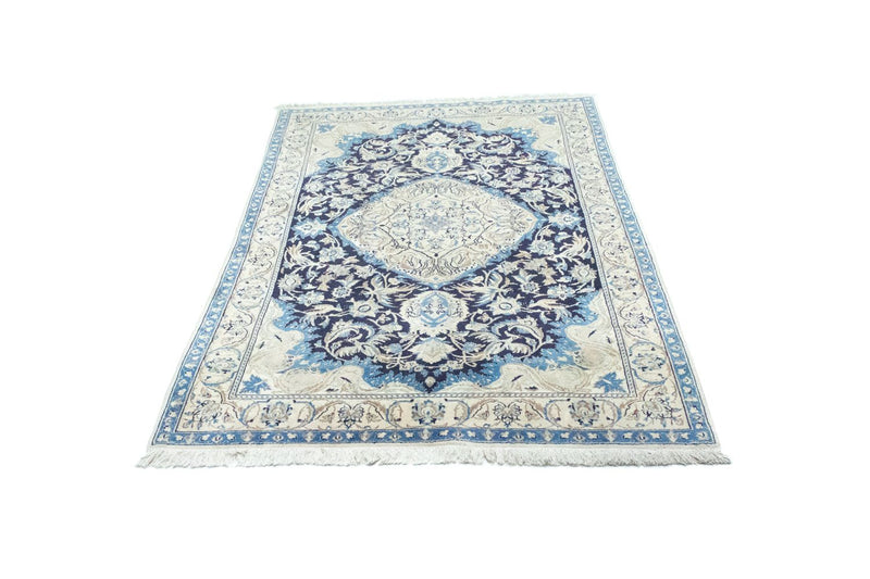 Alfombra persa - Nain - 208 x 125 cm - azul oscuro