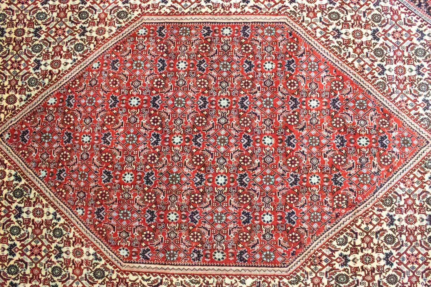 Alfombra persa - Bidjar - 302 x 203 cm - rojo