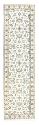 Alfombra de pasillo Alfombra Persa - Nain - Real - 295 x 81 cm - blanco natural