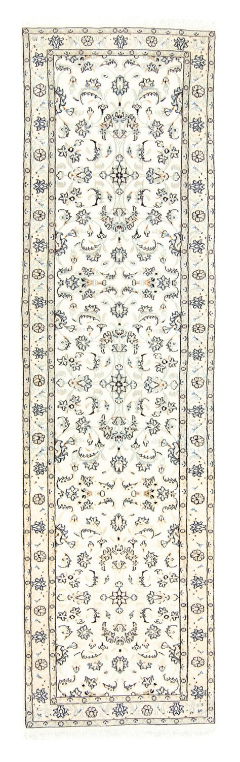 Alfombra de pasillo Alfombra Persa - Nain - Real - 295 x 81 cm - blanco natural