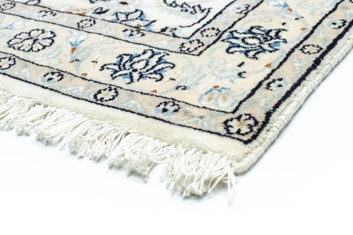 Alfombra de pasillo Alfombra Persa - Nain - Real - 295 x 81 cm - blanco natural