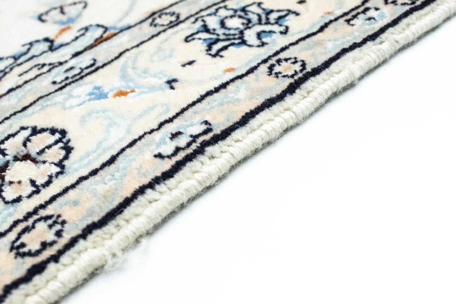 Alfombra de pasillo Alfombra Persa - Nain - Real - 295 x 81 cm - blanco natural