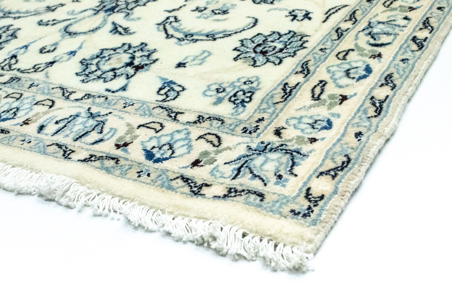 Alfombra de pasillo Alfombra Persa - Nain - Real - 306 x 88 cm - blanco natural