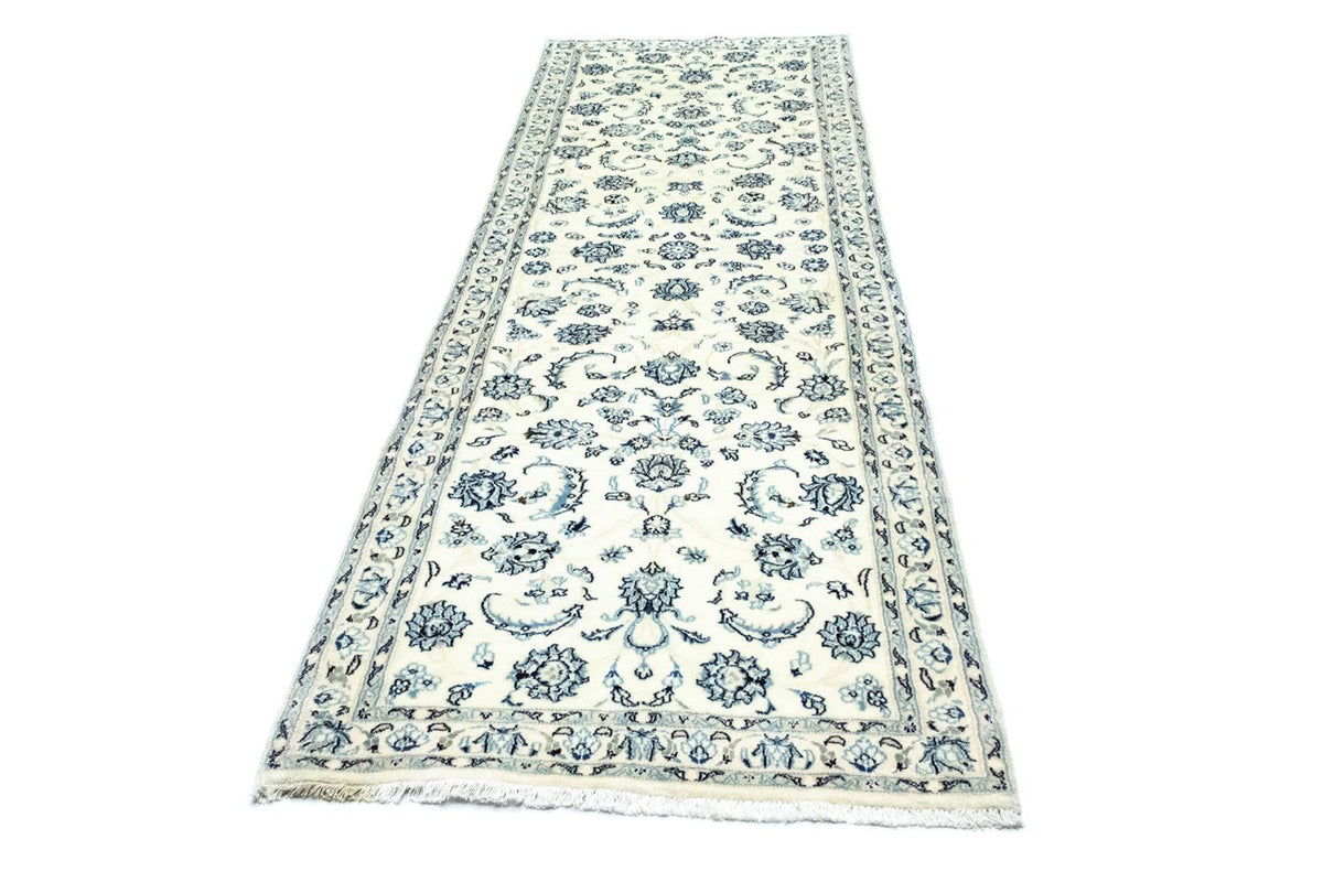 Alfombra de pasillo Alfombra Persa - Nain - Real - 306 x 88 cm - blanco natural