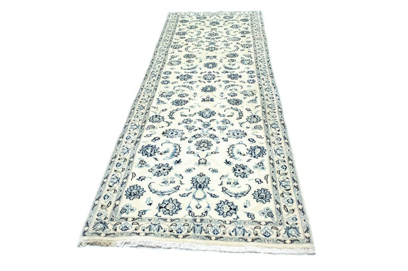 Alfombra de pasillo Alfombra Persa - Nain - Real - 306 x 88 cm - blanco natural