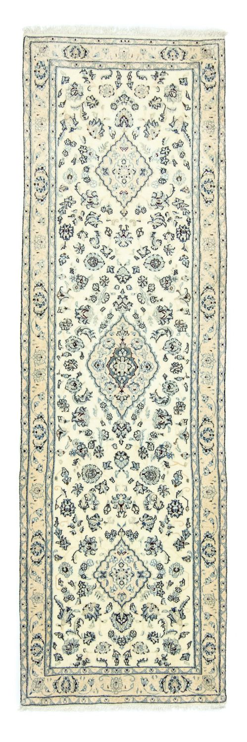 Alfombra de pasillo Alfombra Persa - Nain - Real - 285 x 87 cm - blanco natural