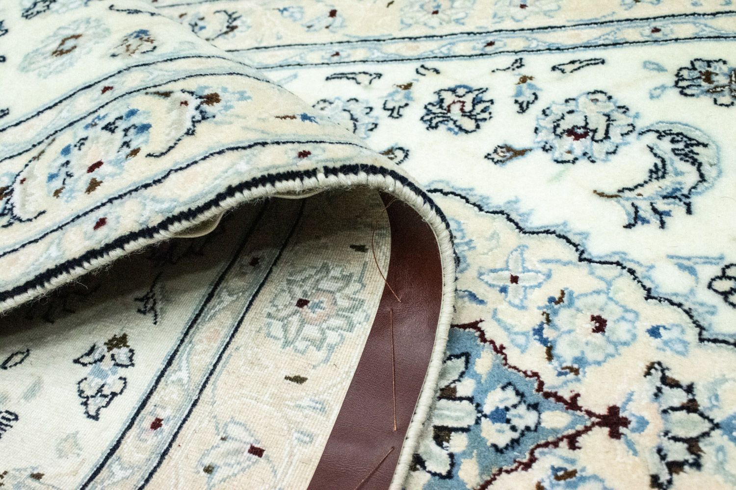 Alfombra de pasillo Alfombra Persa - Nain - Real - 285 x 87 cm - blanco natural