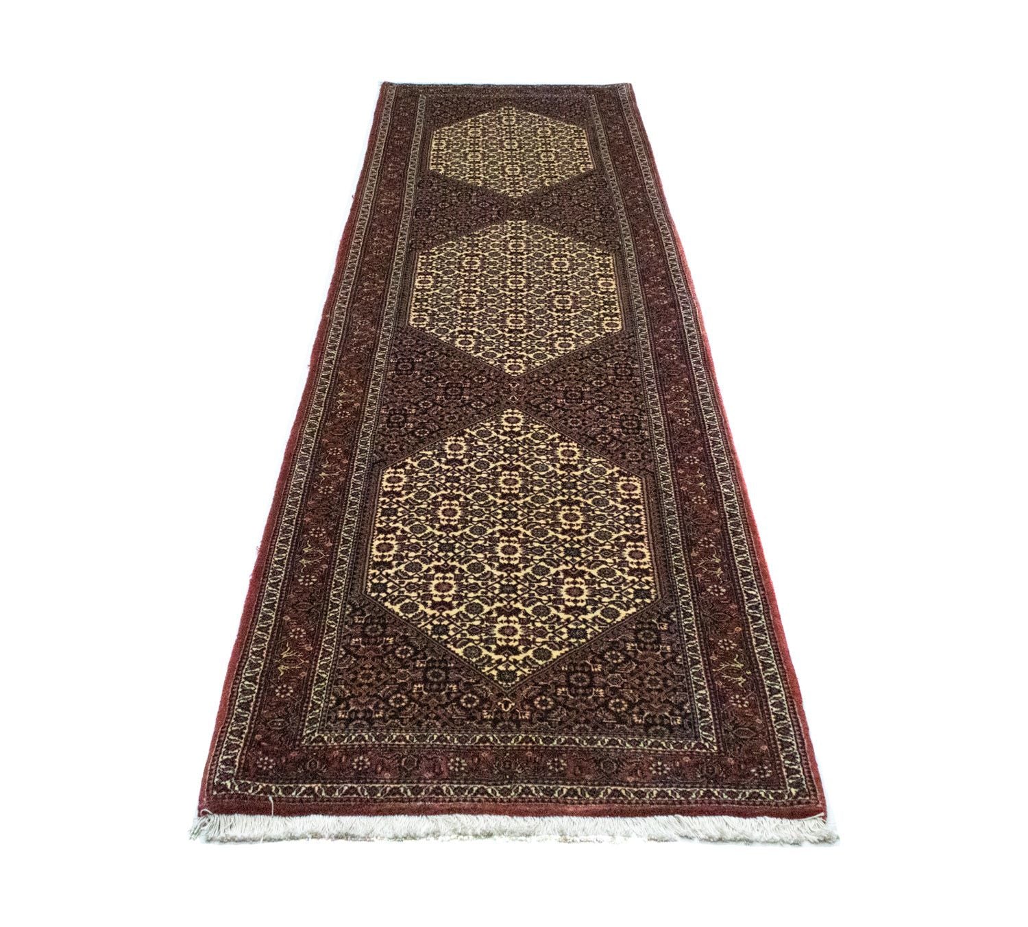 Alfombra de pasillo Alfombra persa - Bidjar - 298 x 83 cm - marrón