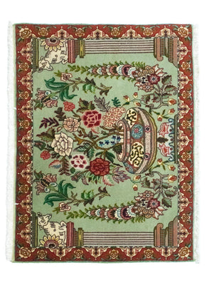 Alfombra Persa - Tabriz - Real - 83 x 62 cm - verde