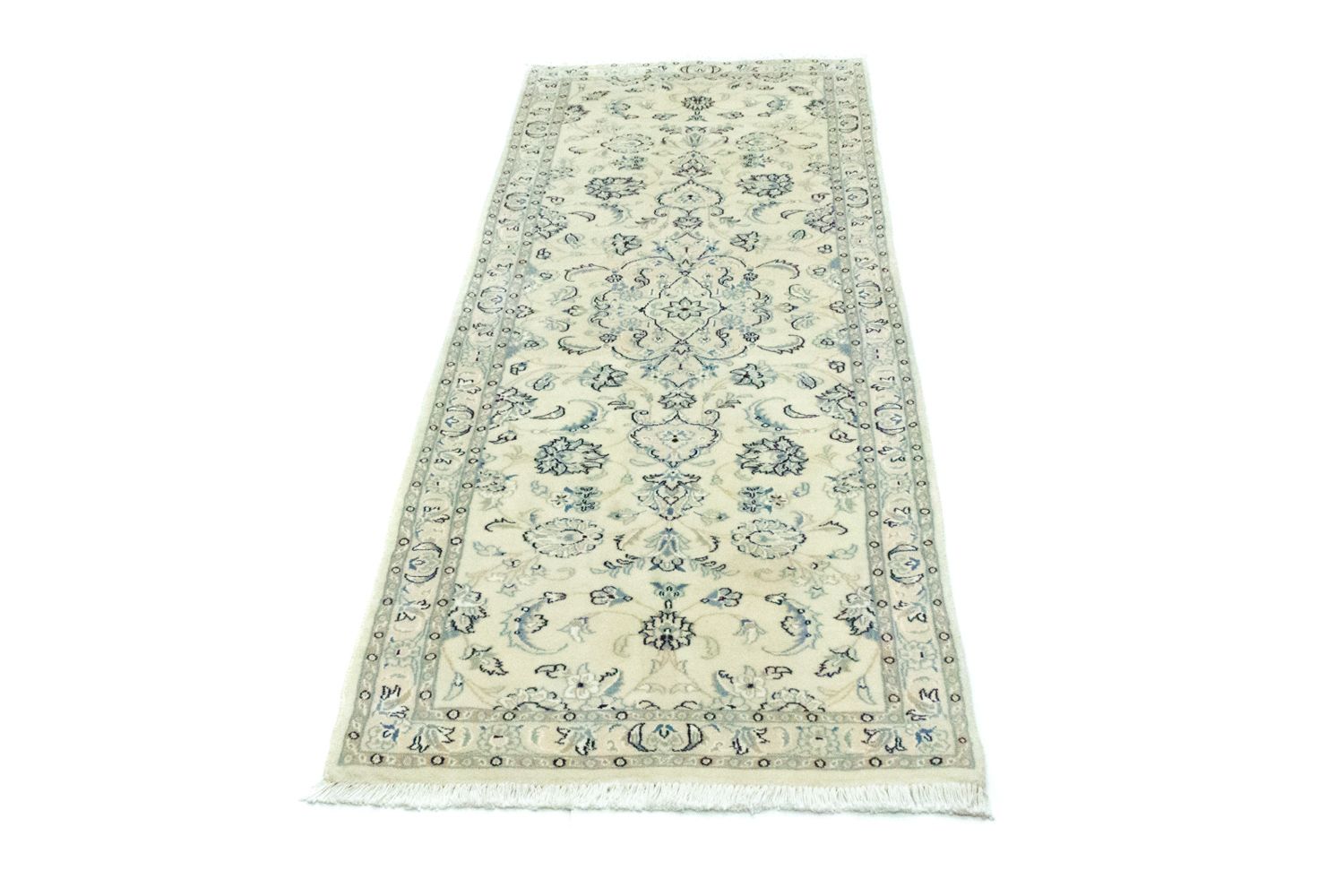 Alfombra de pasillo Alfombra persa - Nain - 200 x 70 cm - blanco natural