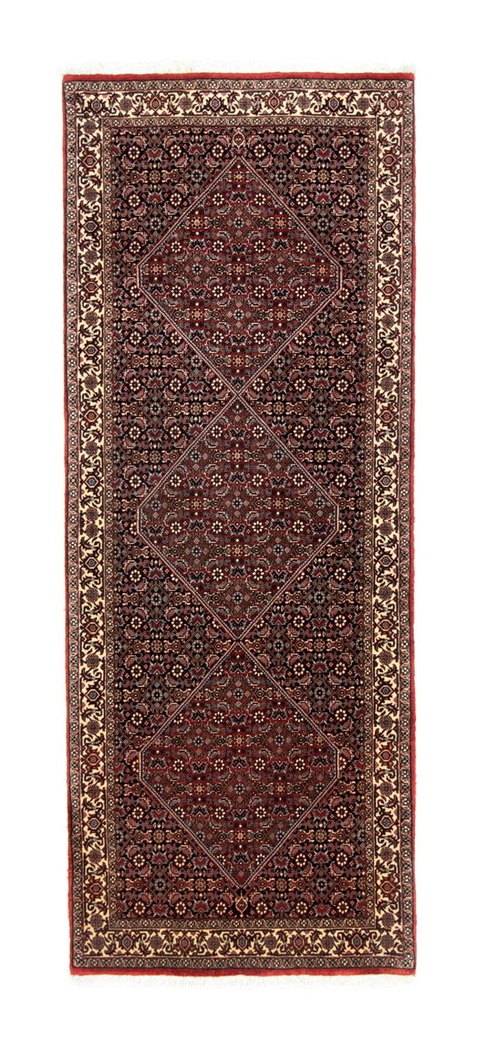 Alfombra de pasillo Alfombra persa - Bidjar - 216 x 85 cm - rojo oscuro
