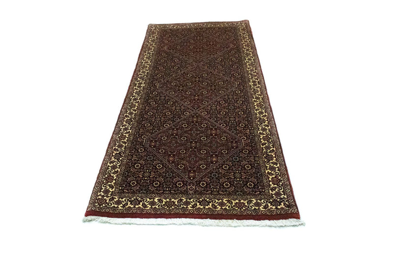Alfombra de pasillo Alfombra persa - Bidjar - 216 x 85 cm - rojo oscuro