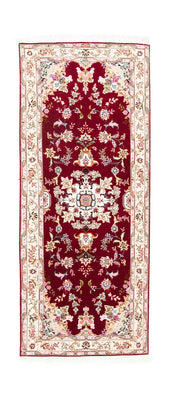 Alfombra de pasillo Alfombra Persa - Tabriz - Real - 200 x 83 cm - rojo