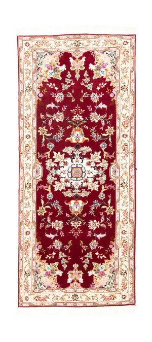 Alfombra de pasillo Alfombra Persa - Tabriz - Real - 202 x 81 cm - rojo