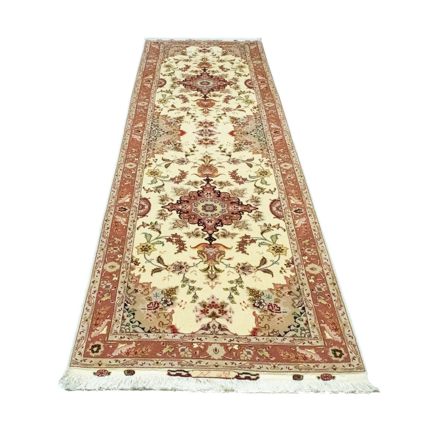 Alfombra de pasillo Alfombra Persa - Tabriz - Real - 313 x 84 cm - beige