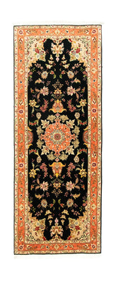 Alfombra de pasillo Alfombra Persa - Tabriz - Real - 215 x 83 cm - negro