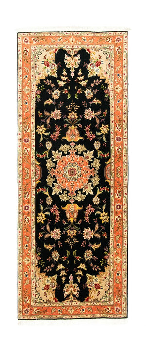 Alfombra de pasillo Alfombra Persa - Tabriz - Real - 215 x 83 cm - negro