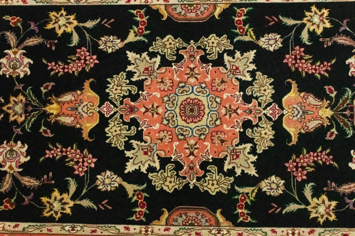 Alfombra de pasillo Alfombra Persa - Tabriz - Real - 215 x 83 cm - negro