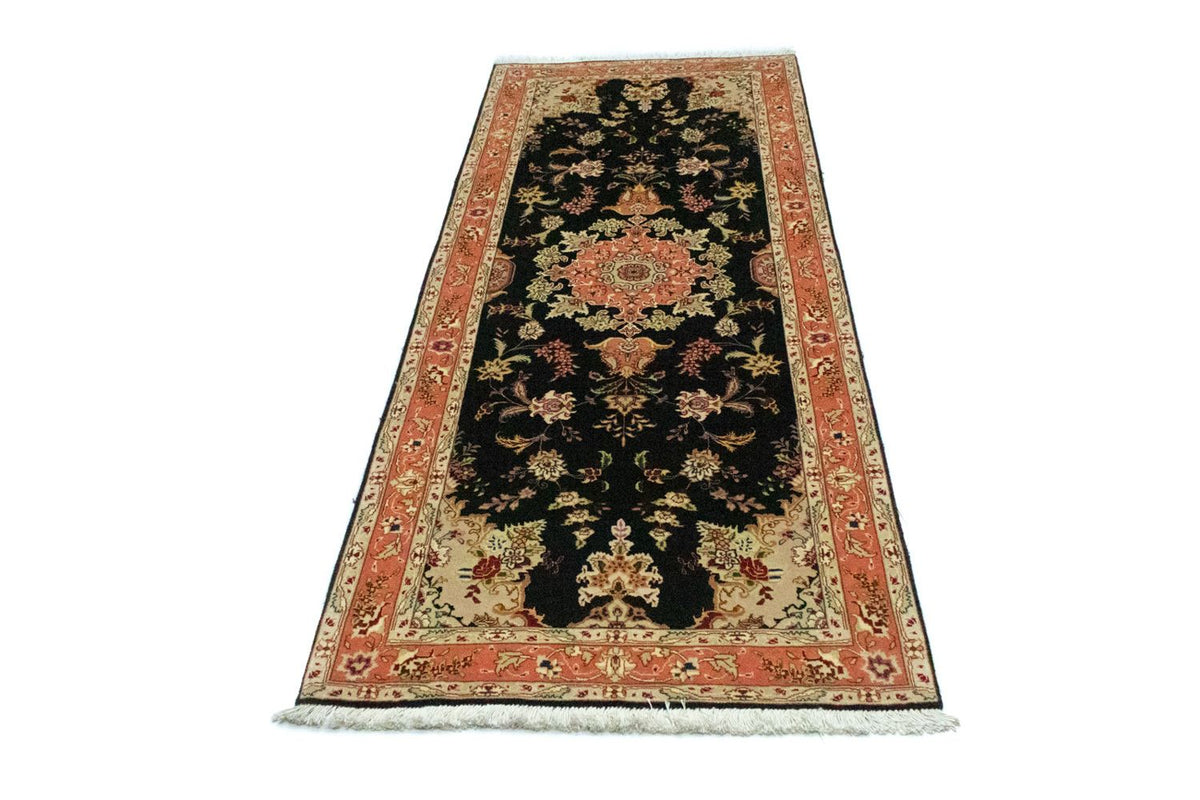 Alfombra de pasillo Alfombra Persa - Tabriz - Real - 215 x 83 cm - negro
