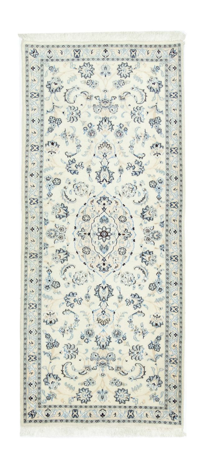 Alfombra de pasillo Alfombra persa - Nain - 194 x 79 cm - blanco natural