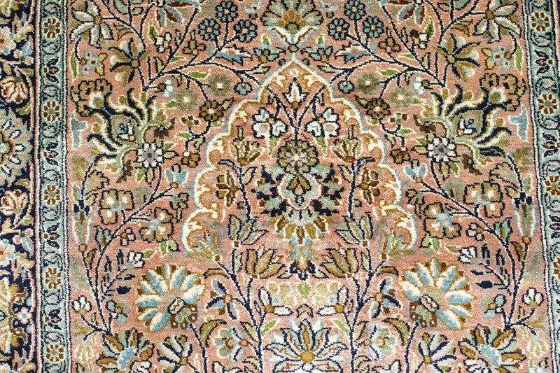 Alfombra de pasillo Alfombra de seda - Seda de Cachemira - 278 x 77 cm - rojo