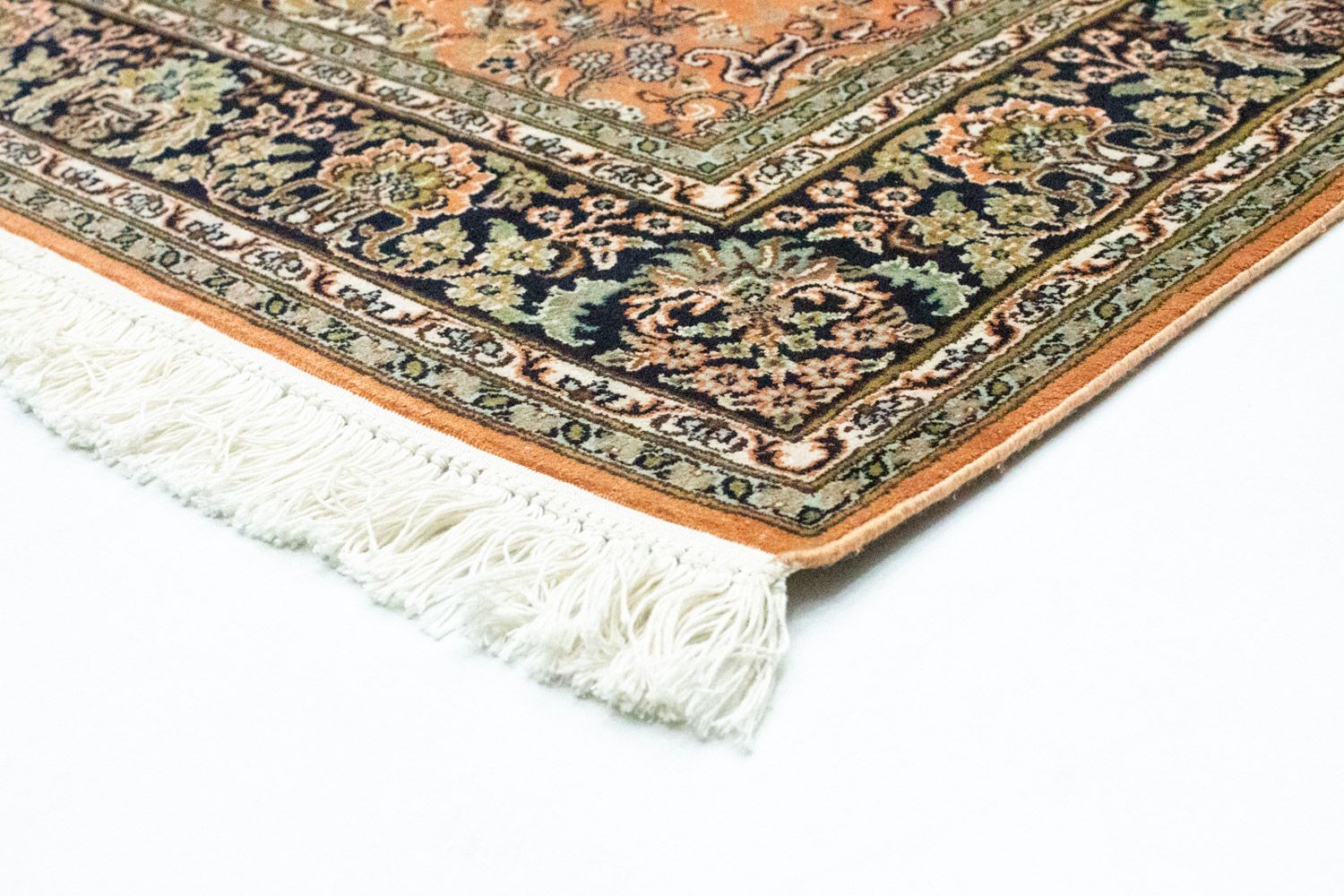 Alfombra de seda - Seda de Cachemira - 181 x 130 cm - óxido