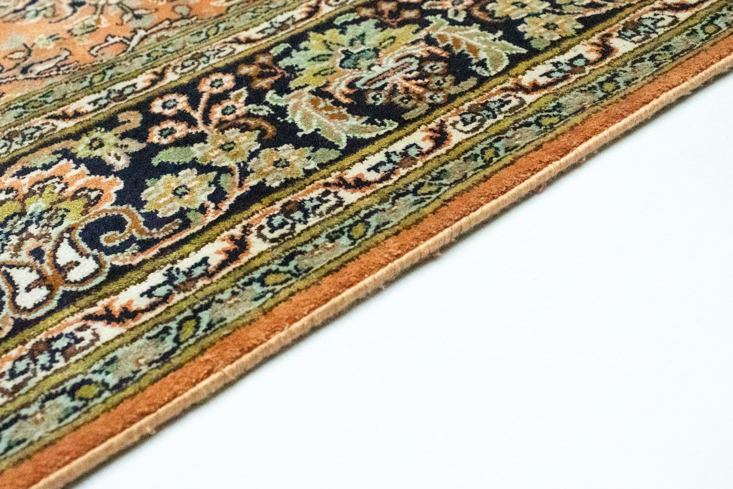 Alfombra de seda - Seda de Cachemira - 181 x 130 cm - óxido