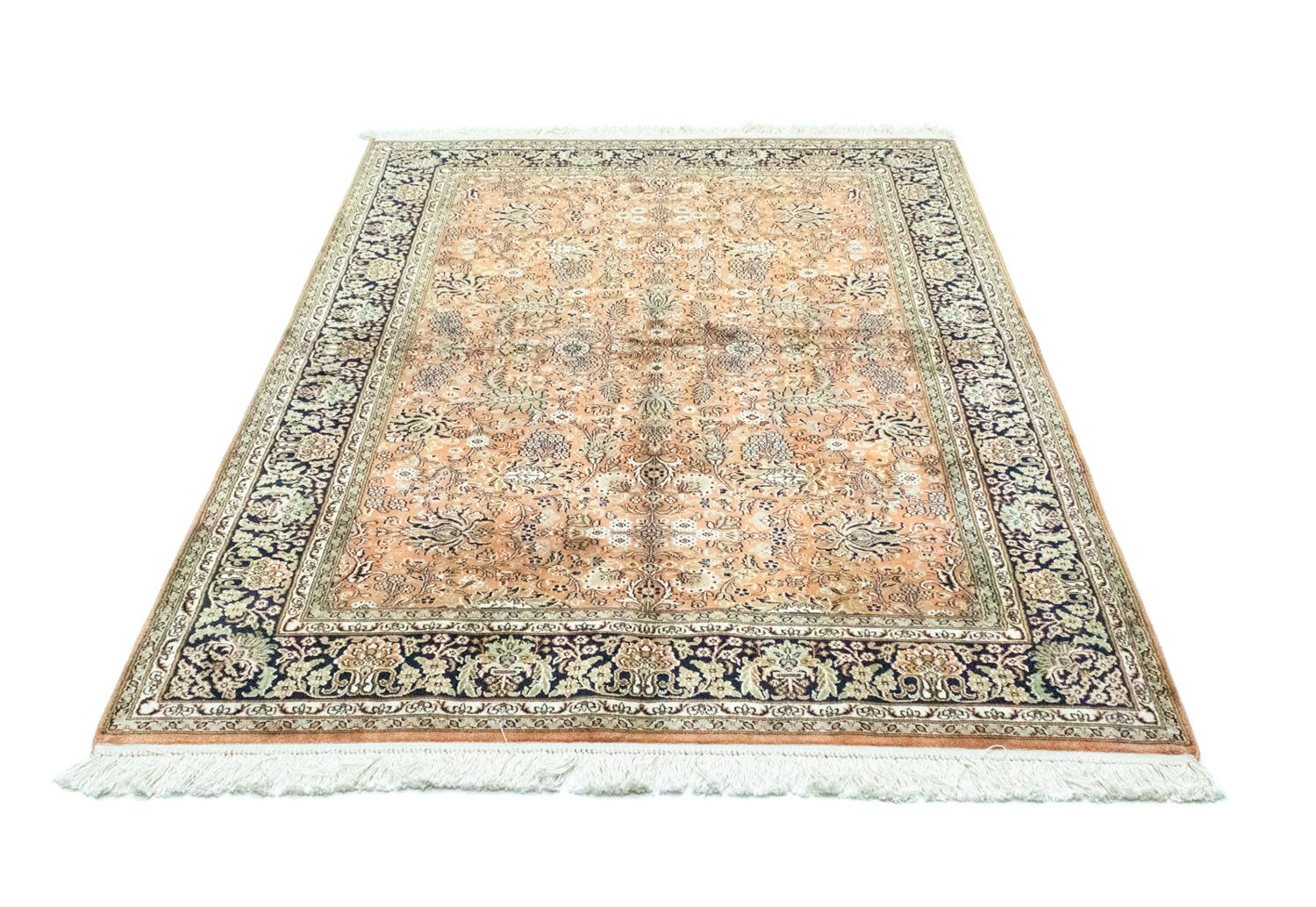 Alfombra de seda - Seda de Cachemira - 181 x 130 cm - óxido