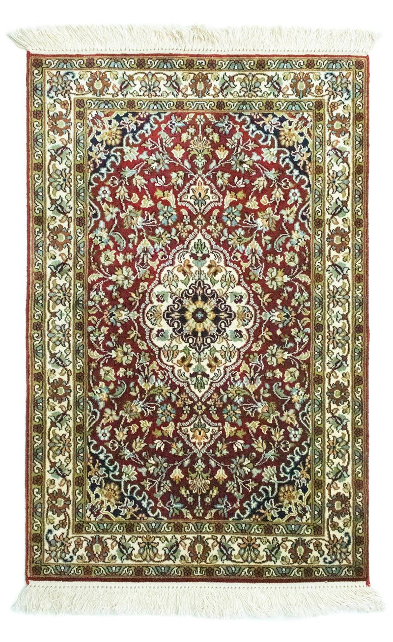 Alfombra de seda - Seda de Cachemira - 95 x 63 cm - rojo