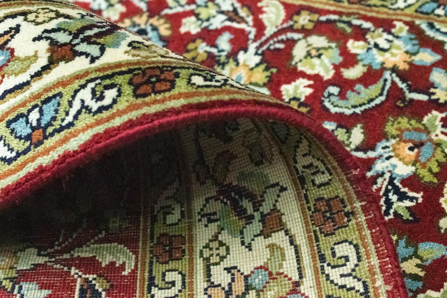 Alfombra de seda - Seda de Cachemira - 95 x 63 cm - rojo