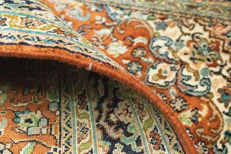 Alfombra de seda - Seda de Cachemira - 94 x 63 cm - óxido