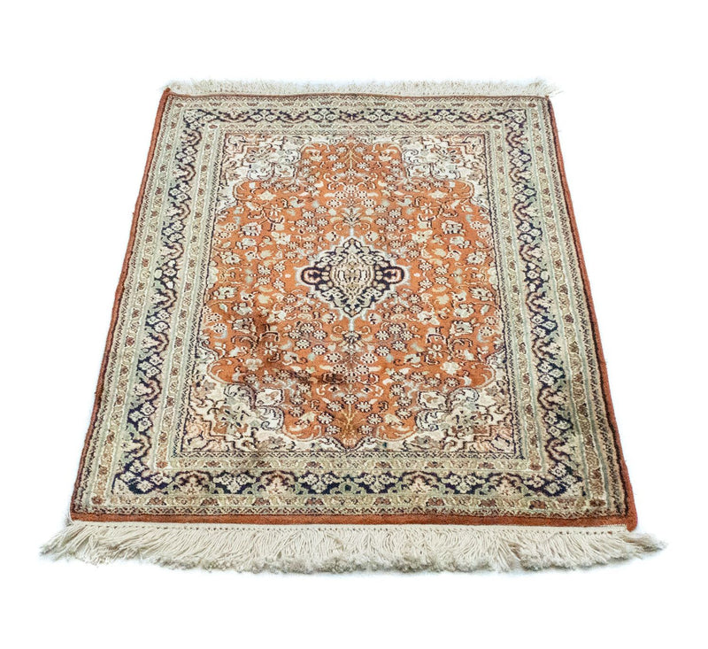 Alfombra de seda - Seda de Cachemira - 94 x 63 cm - óxido