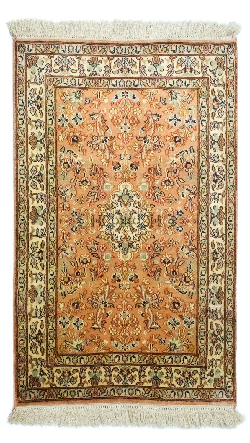 Alfombra de seda - Seda de Cachemira - 95 x 61 cm - óxido