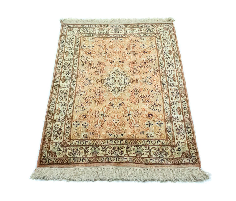Alfombra de seda - Seda de Cachemira - 95 x 61 cm - óxido