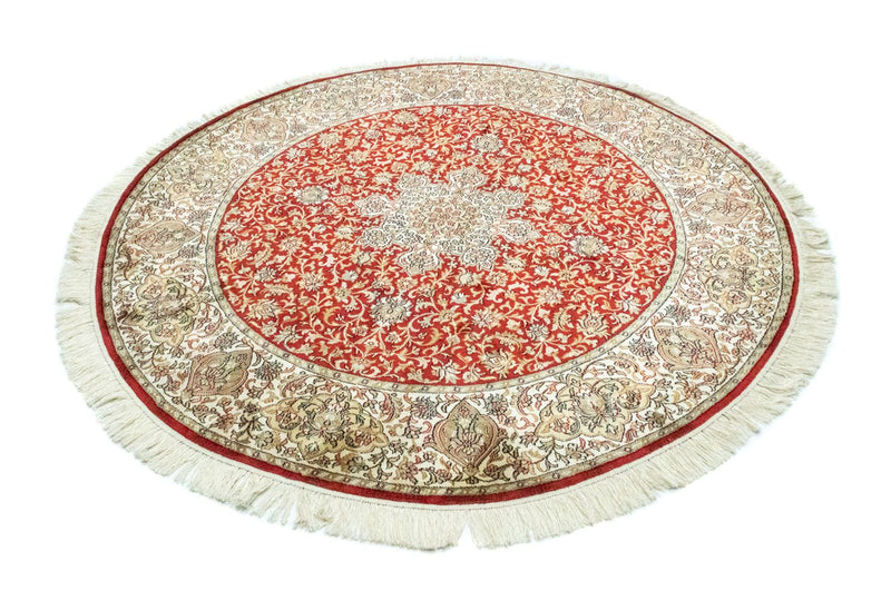 Alfombra de seda - Seda de Cachemira cuadrado  - 158 x 150 cm - rojo