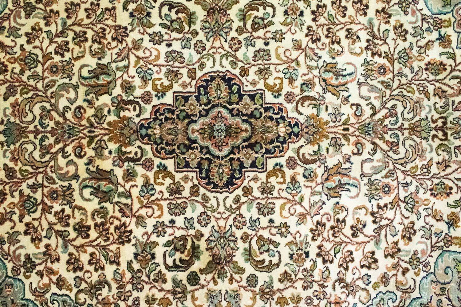 Alfombra de seda - Seda de Cachemira - 150 x 95 cm - beige