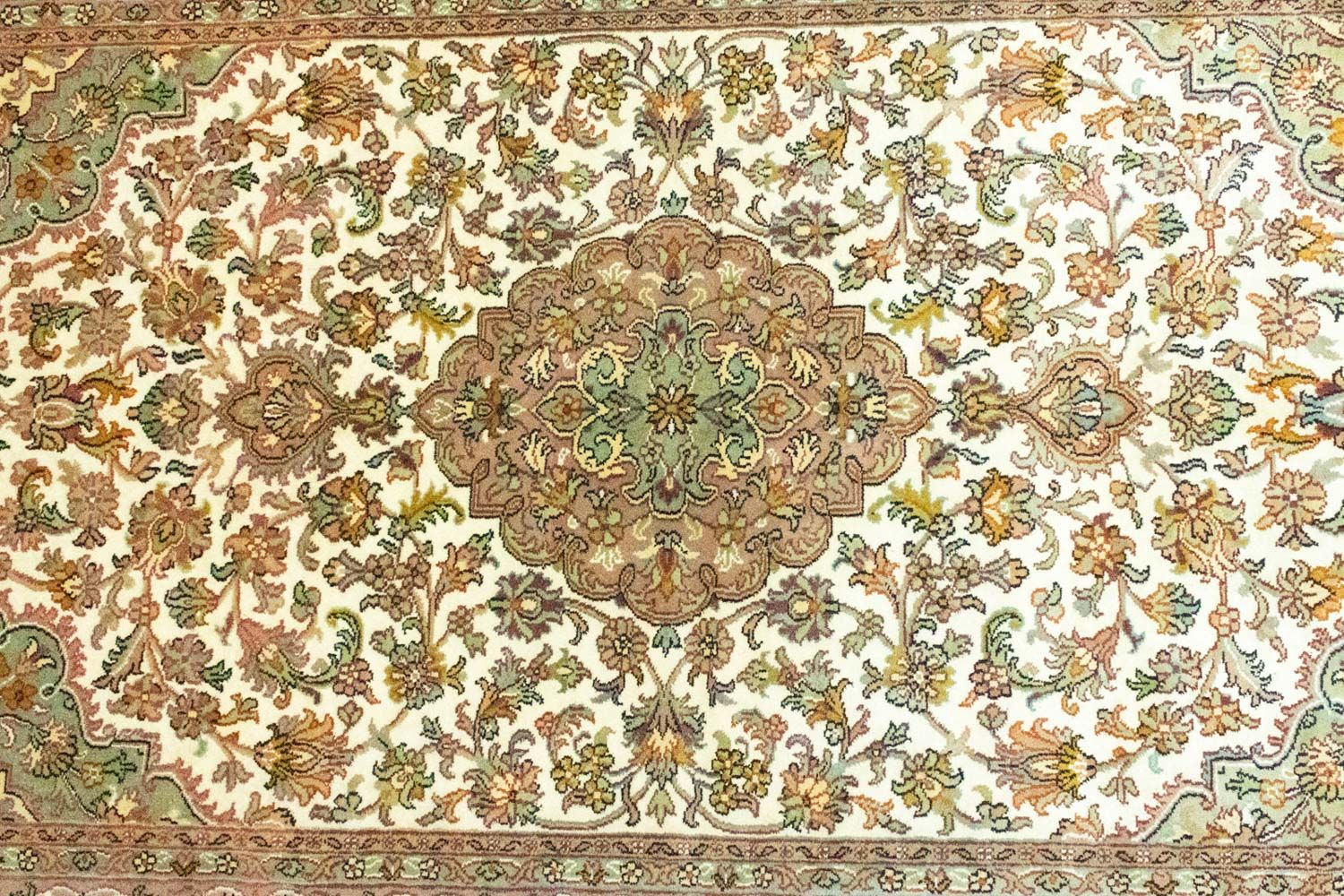 Alfombra de seda - Seda de Cachemira - 159 x 94 cm - beige