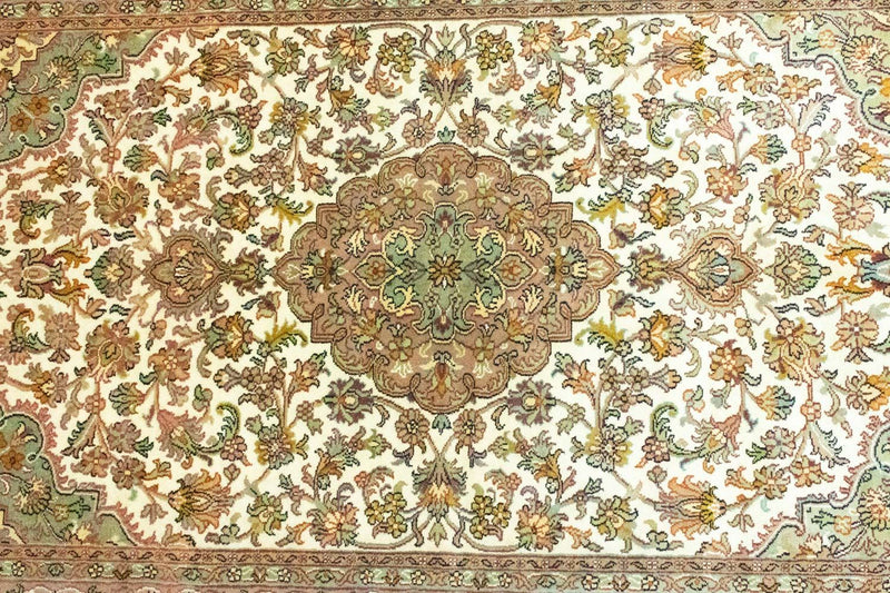 Alfombra de seda - Seda de Cachemira - 159 x 94 cm - beige