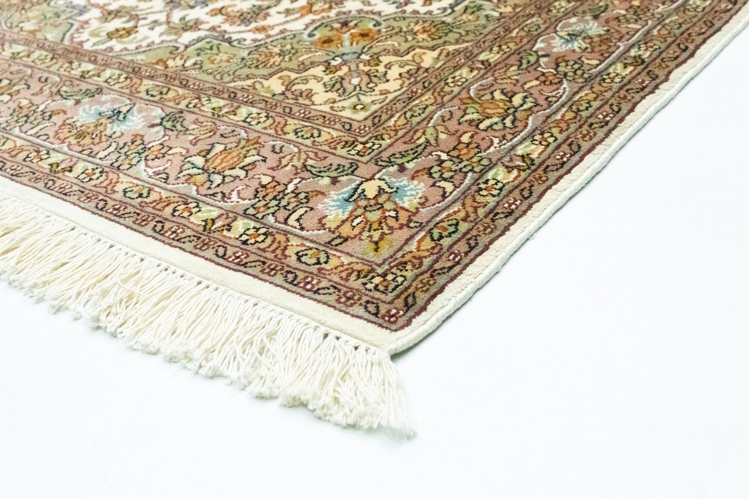 Alfombra de seda - Seda de Cachemira - 159 x 94 cm - beige