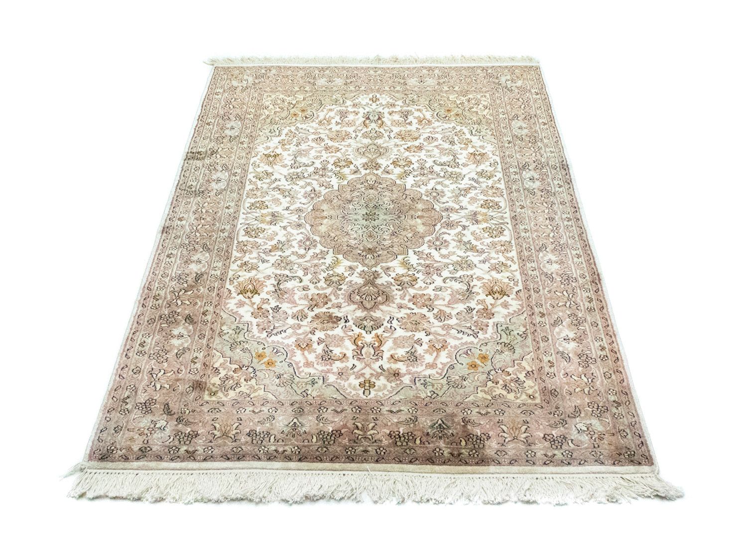 Alfombra de seda - Seda de Cachemira - 159 x 94 cm - beige