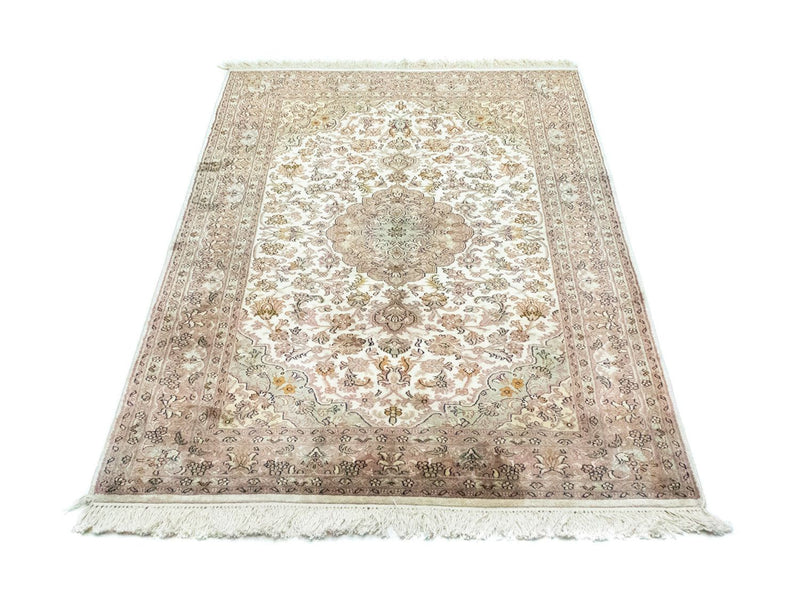 Alfombra de seda - Seda de Cachemira - 159 x 94 cm - beige