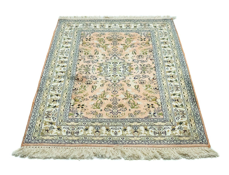 Alfombra de seda - Seda de Cachemira - 93 x 64 cm - salmón