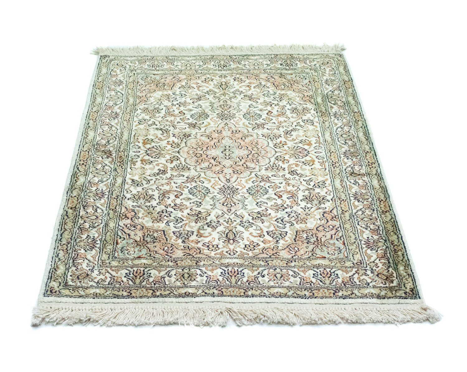 Alfombra de seda - Seda de Cachemira - 90 x 66 cm - beige