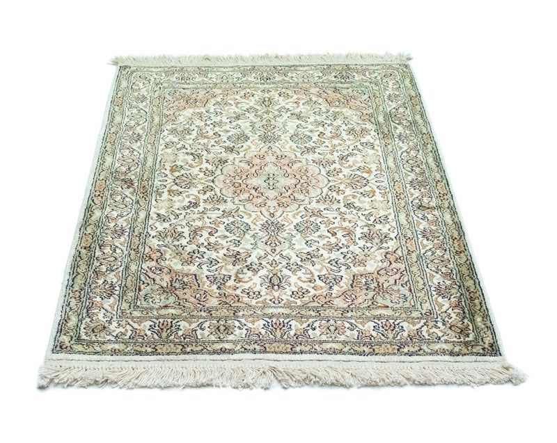 Alfombra de seda - Seda de Cachemira - 90 x 66 cm - beige