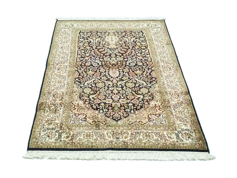 Alfombra de seda - Seda de Cachemira - 156 x 95 cm - azul
