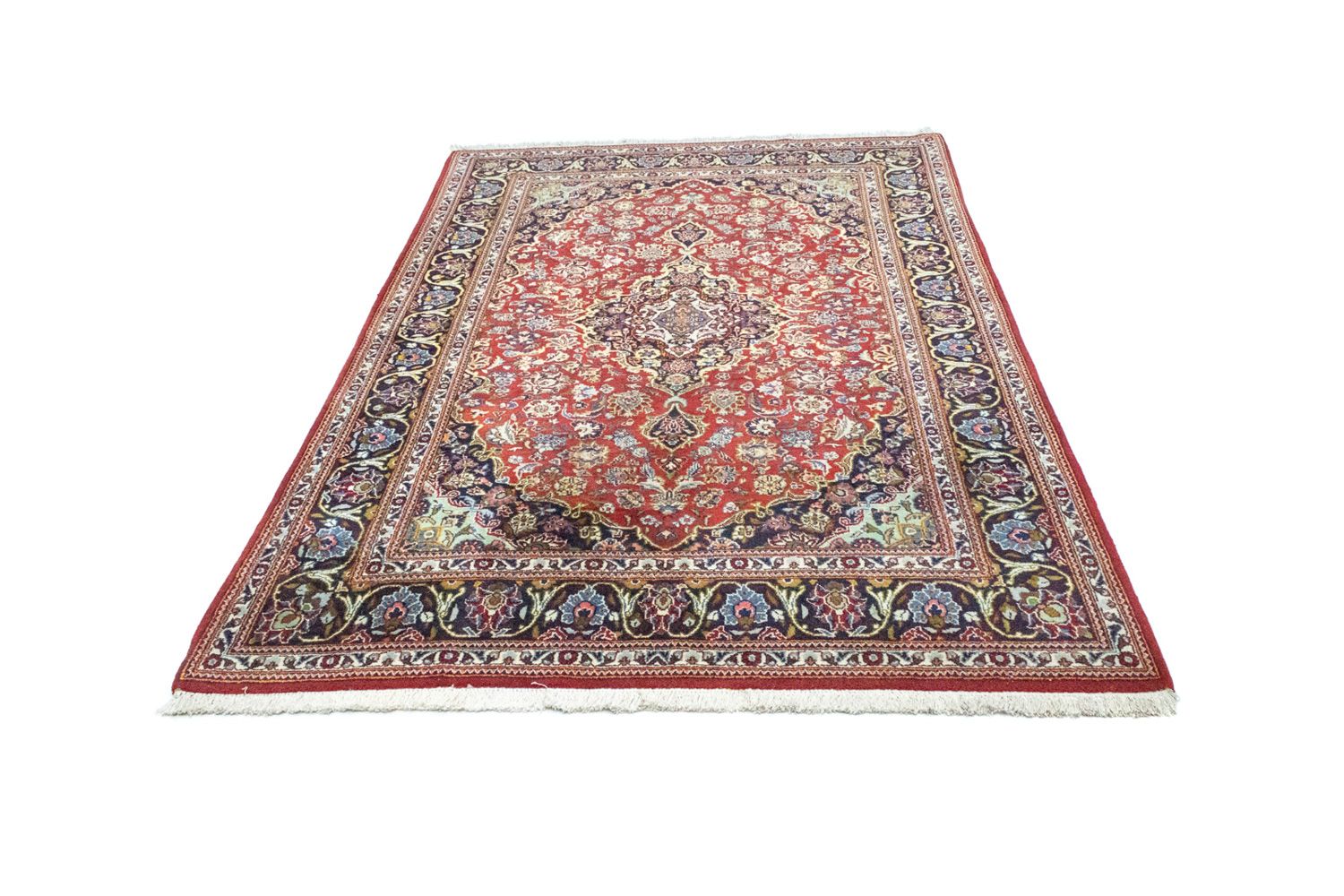 Alfombra persa - Keshan - 214 x 144 cm - rojo