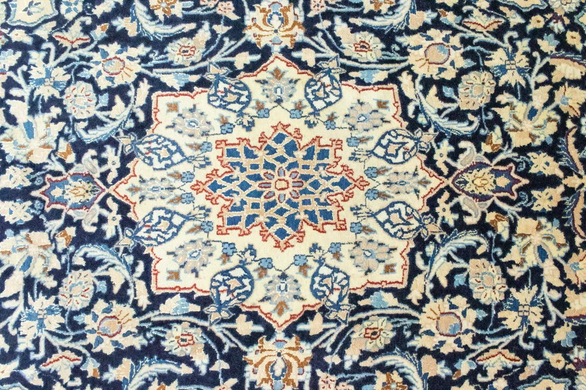 Alfombra Persa - Nain - Real - 227 x 138 cm - azul oscuro