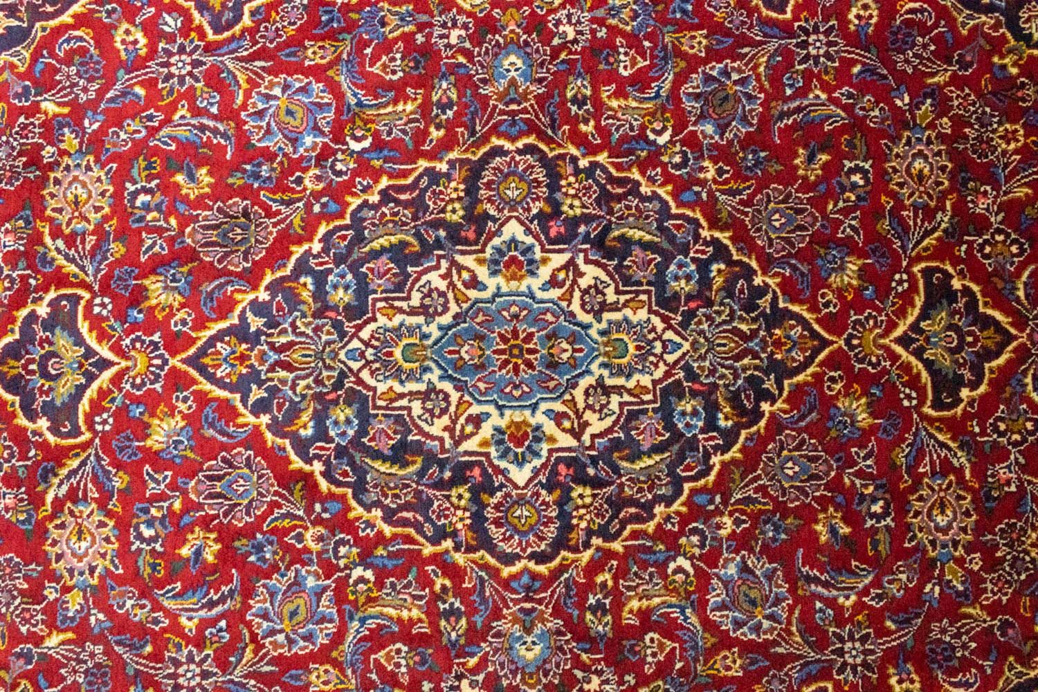 Alfombra persa - Keshan - 222 x 138 cm - rojo