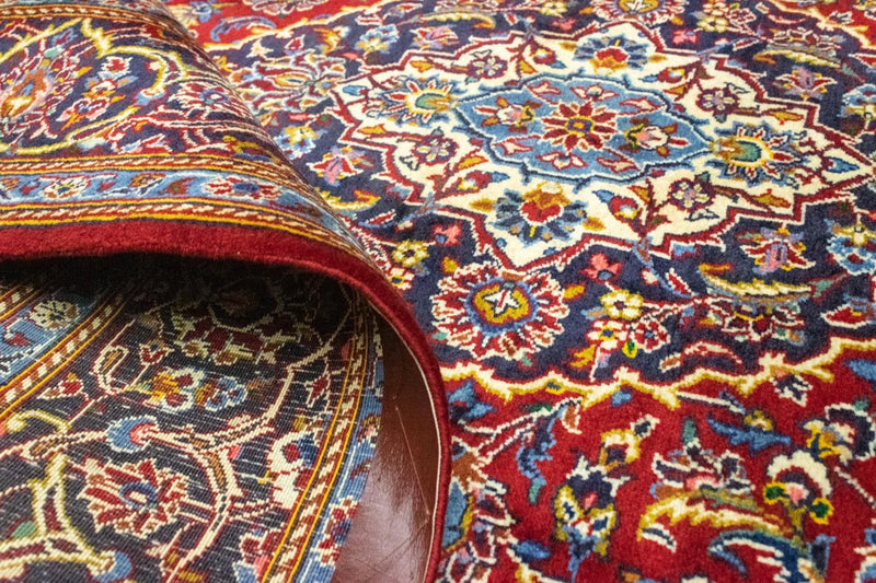 Alfombra persa - Keshan - 222 x 138 cm - rojo